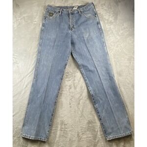 Cinch Men's Blue Jeans Green Label Size 35x34 Denim Relaxed Fit Western Cowboy
